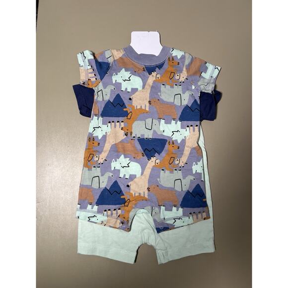 Carter’s Baby 2 Pieces 6-9M Green /Blue And Animals - Picture 2 of 5
